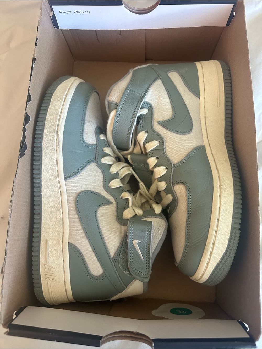 Nike Air Force 1 Mid 07’  in Mica Green and Coconut Milk